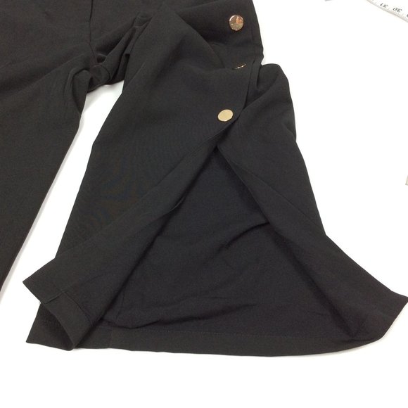 NWOT Wide Leg Trousers English Factory High Rise Snapside Black Modern Career S - Picture 8 of 13